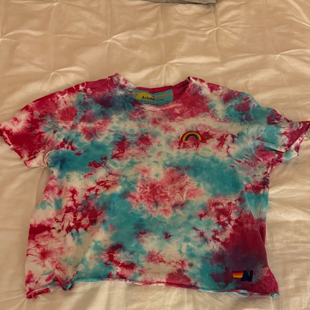Aviator nation Tie-Dye rainbow T-Shirt